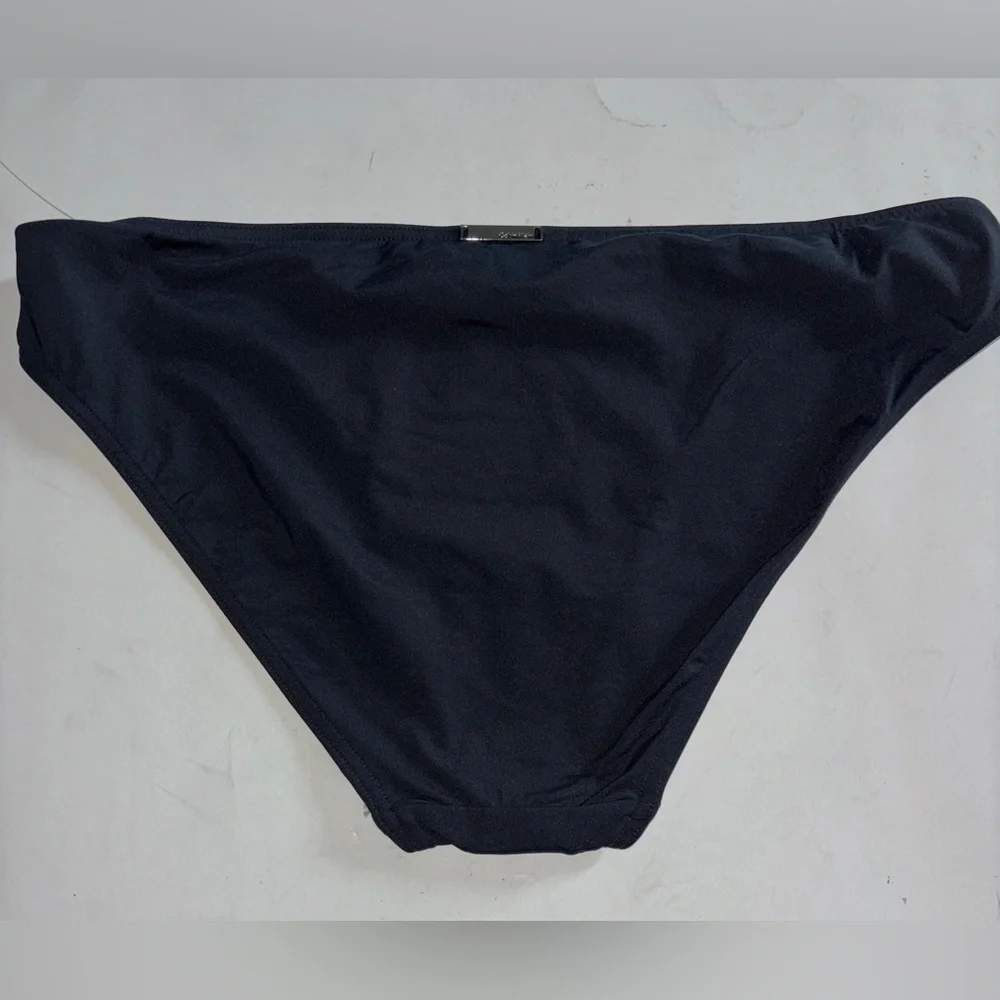 Calvin Klein Hipster Black Bottom Women L Full Coverage NEW Beach Surf Vacation